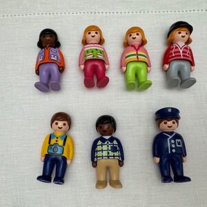 Vintage Playmobil 1.2.3 Figure Lot 7pc 1990 Geobra Police Photographer People